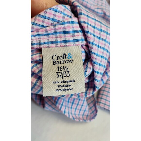 Croft & Barrow‎ Men's Multicolored Plaid Long Sleeved Dress Shirt, Size 16 1/2 - Picture 5 of 6